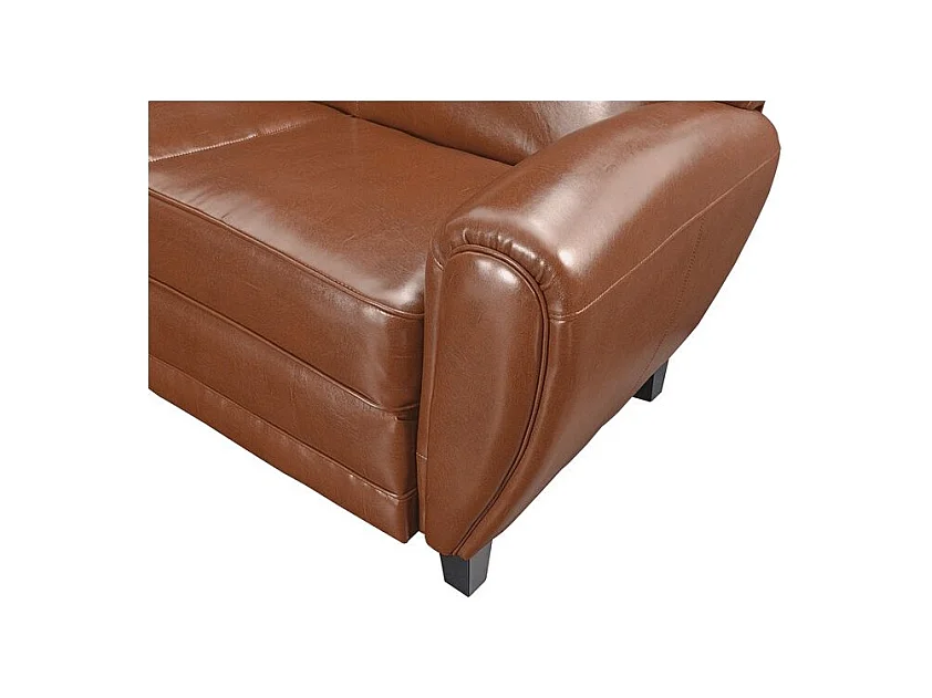 Divano a 2 posti in pelle rivestita color cammello - Club