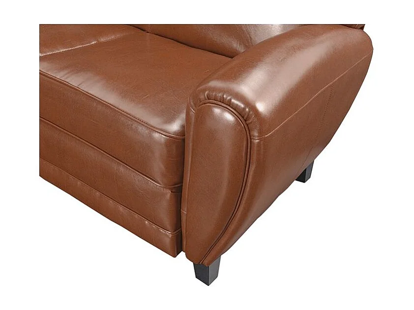 Canapé 2 places camel en croute de cuir enduite - Club