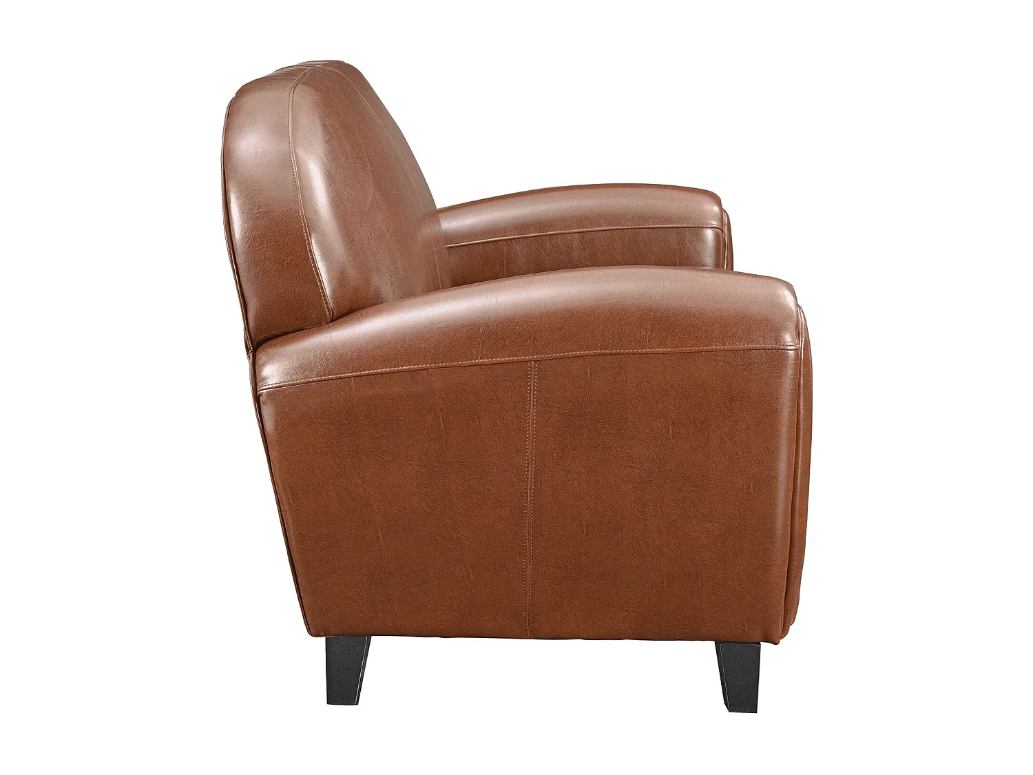 Canapé 2 places camel en croute de cuir enduite - Club