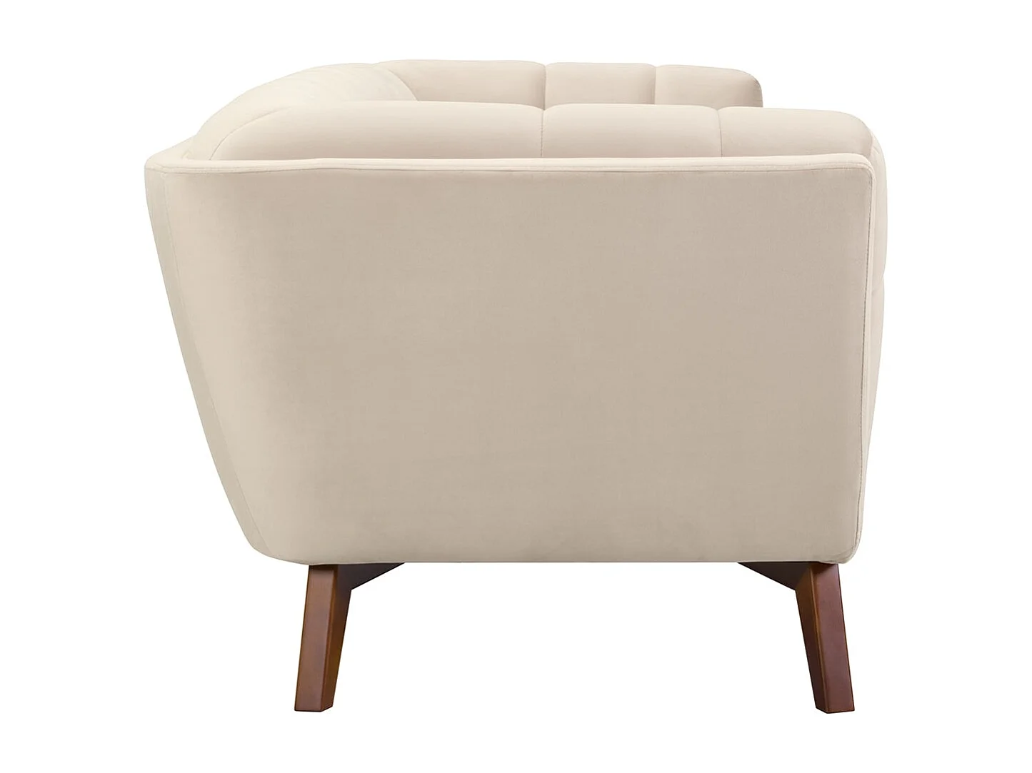 Sofá de 3 plazas en terciopelo beige - Mona