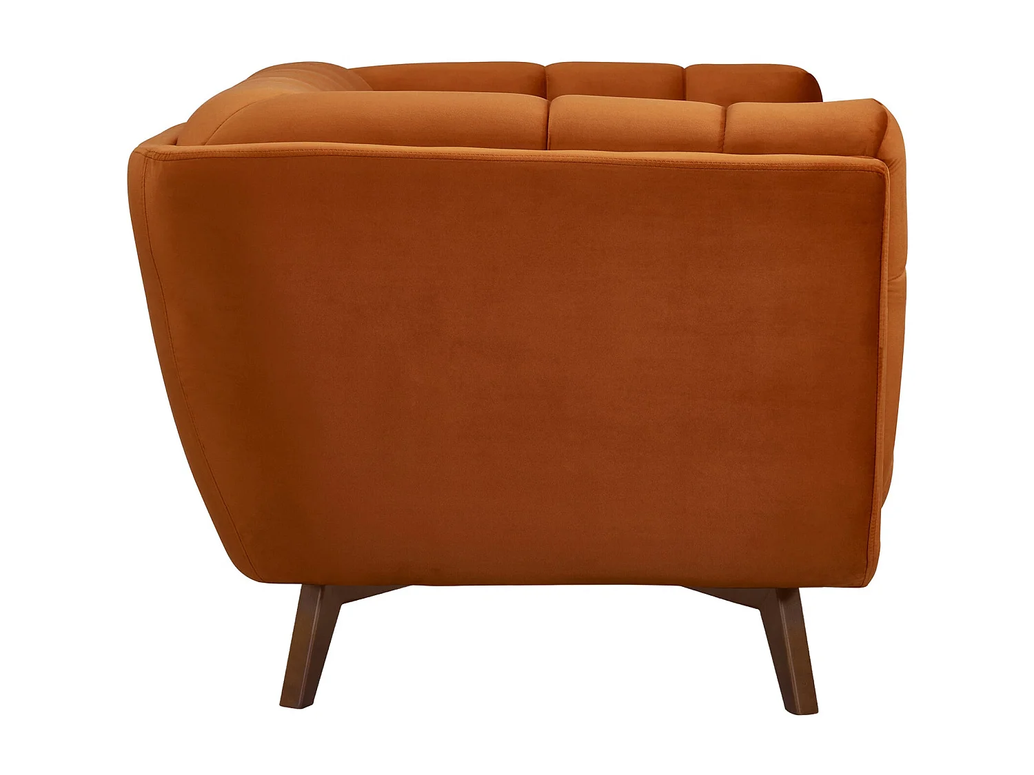 Canapé 2 places en velours orange curcuma - Mona