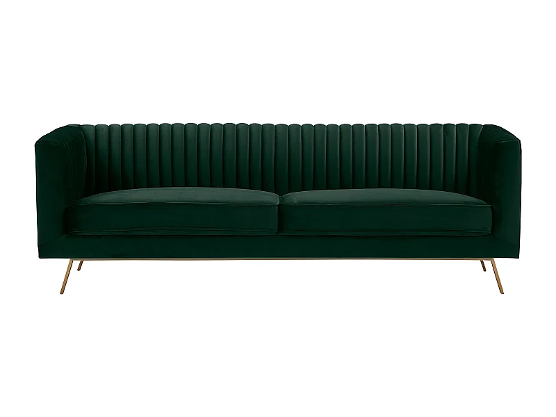 Sofá de 3 plazas en terciopelo verde oscuro - Gatsby