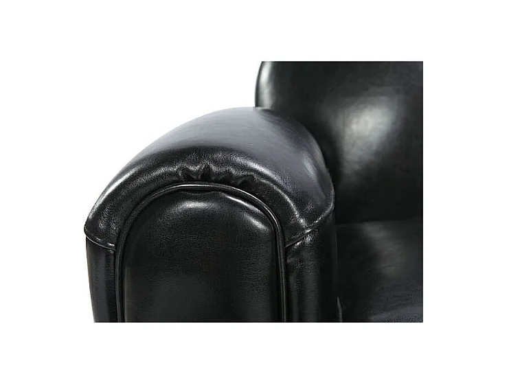 Divano nero a 2 posti in pelle rivestita - Club