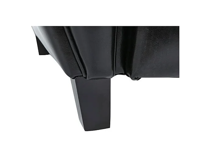 Divano nero a 2 posti in pelle rivestita - Club