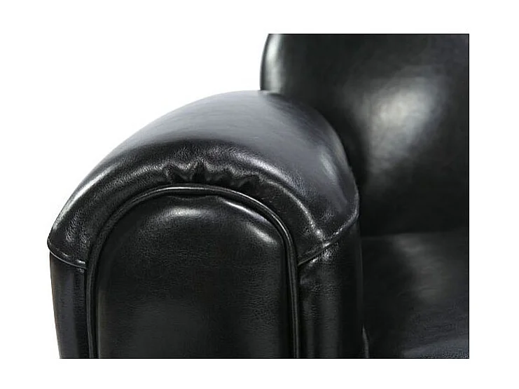 Canapé 2 places noir en croute de cuir enduite - Club