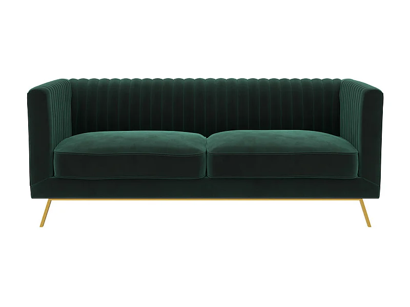Divano a 2 posti in velluto verde scuro - Gatsby