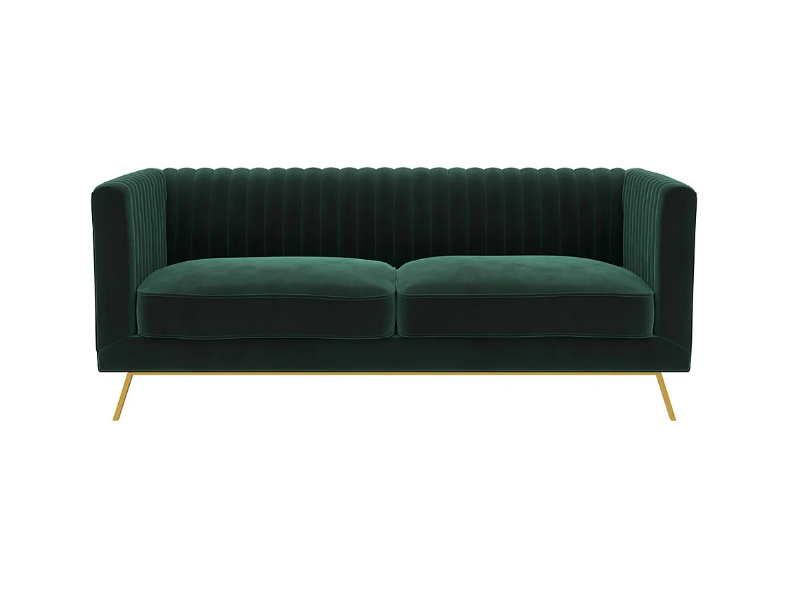 Sofá de 2 plazas en terciopelo verde oscuro - Gatsby