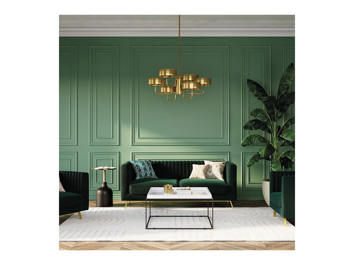 Sofá de 2 plazas en terciopelo verde oscuro - Gatsby