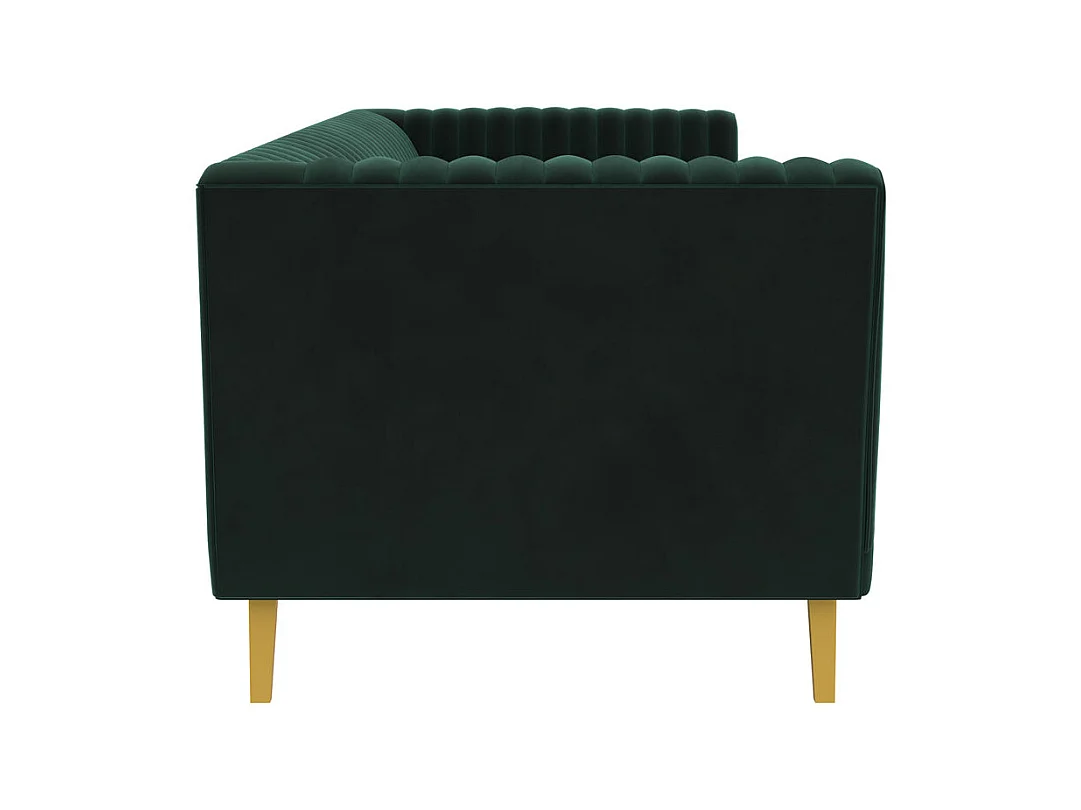 Sofá de 2 plazas en terciopelo verde oscuro - Gatsby