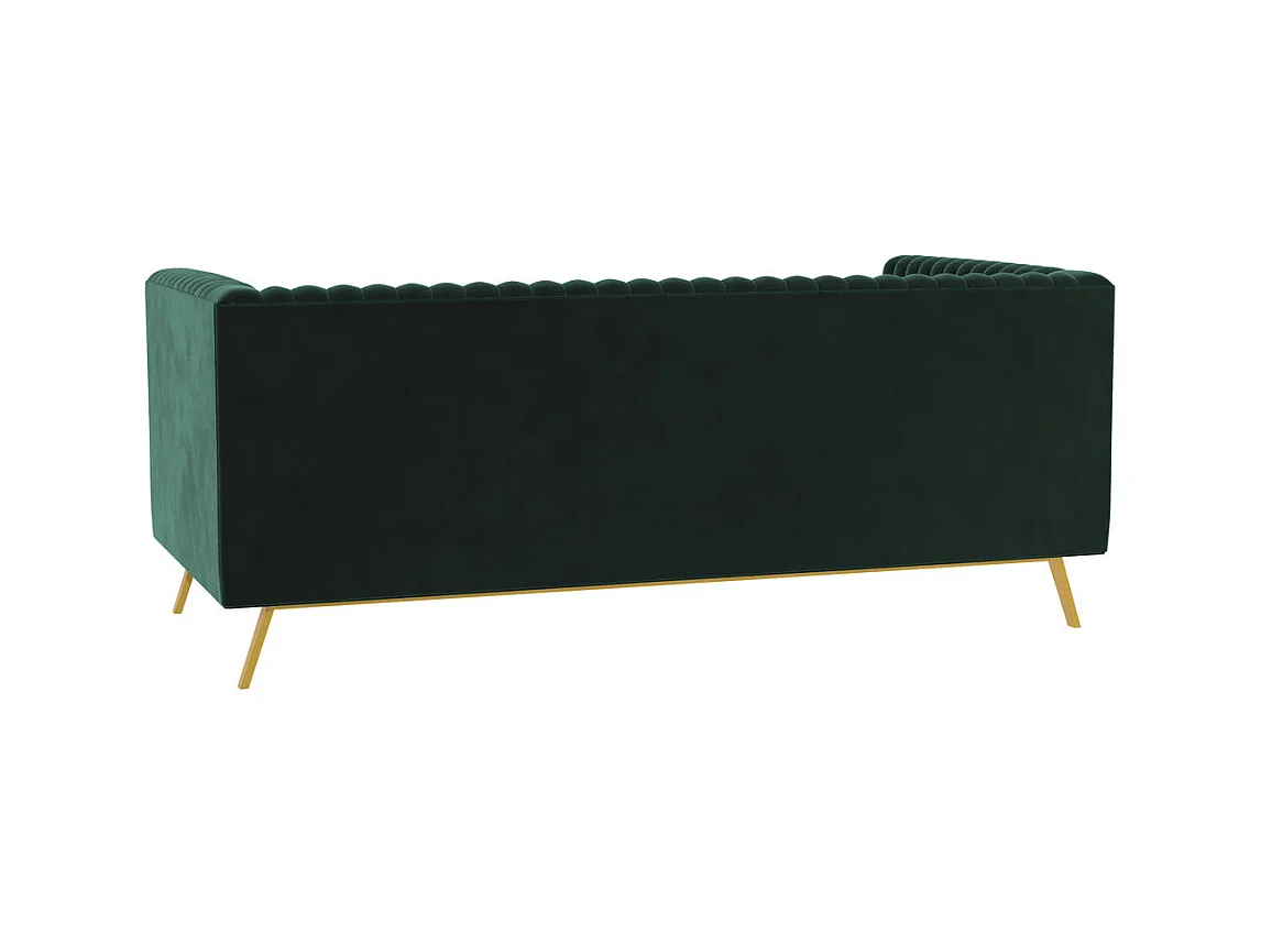 Sofá de 2 plazas en terciopelo verde oscuro - Gatsby