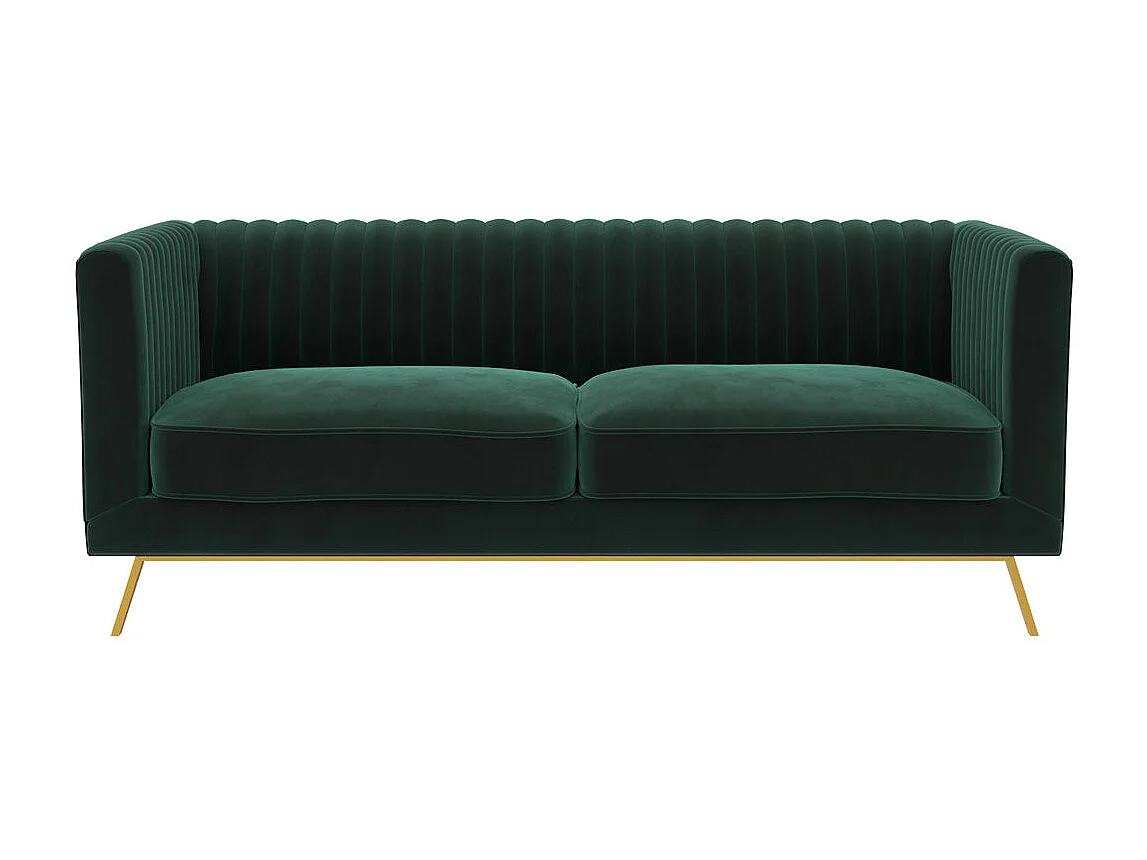 Canapé 2 places en velours vert foncé - Gatsby
