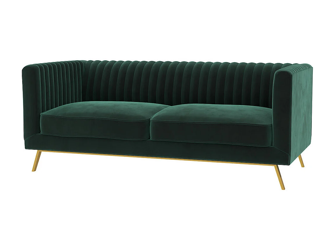 Canapé 2 places en velours vert foncé - Gatsby