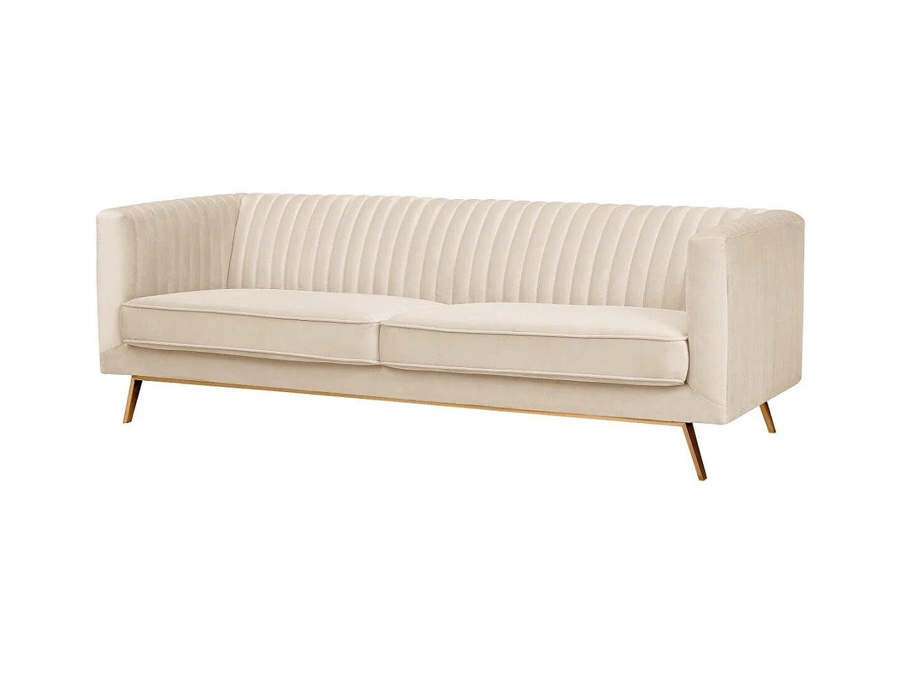 Sofá de 3 plazas en terciopelo beige - Gatsby