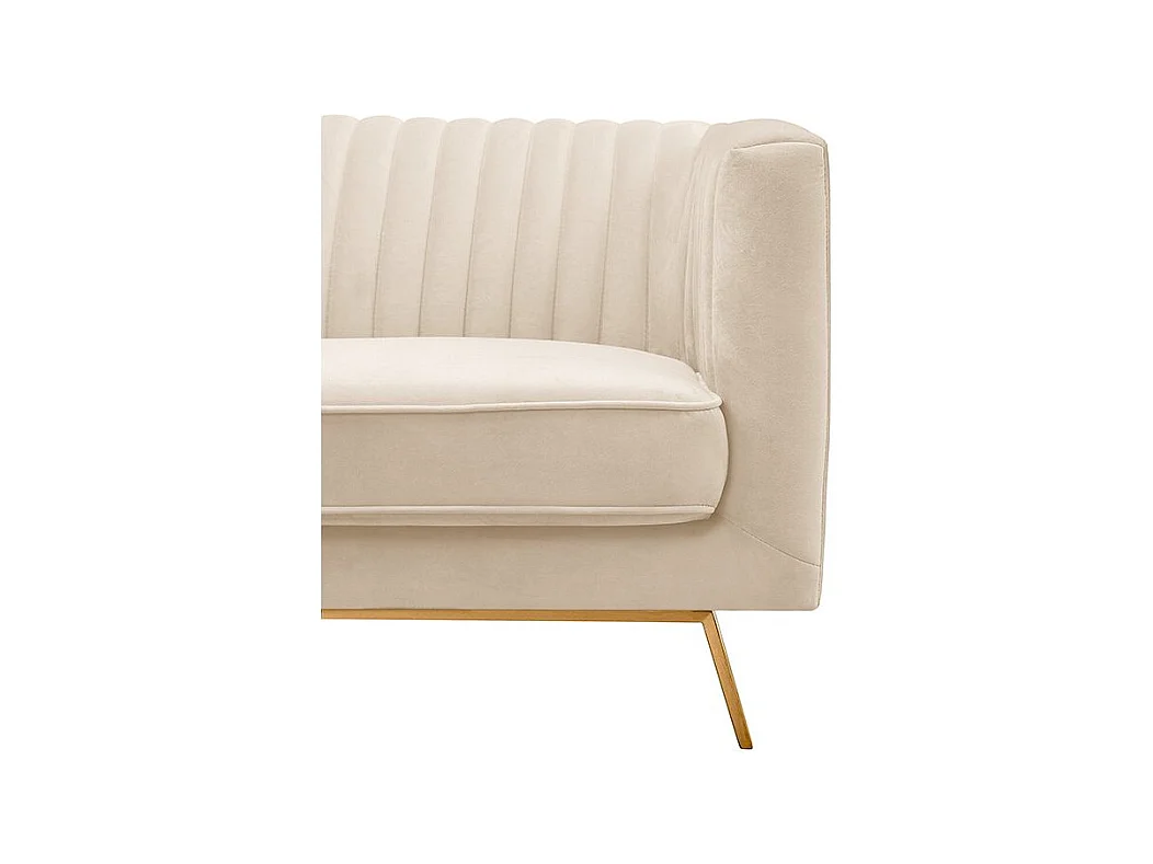 Sofá de 3 plazas en terciopelo beige - Gatsby