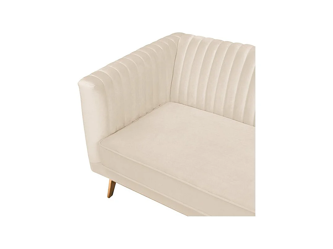 Sofá de 3 plazas en terciopelo beige - Gatsby