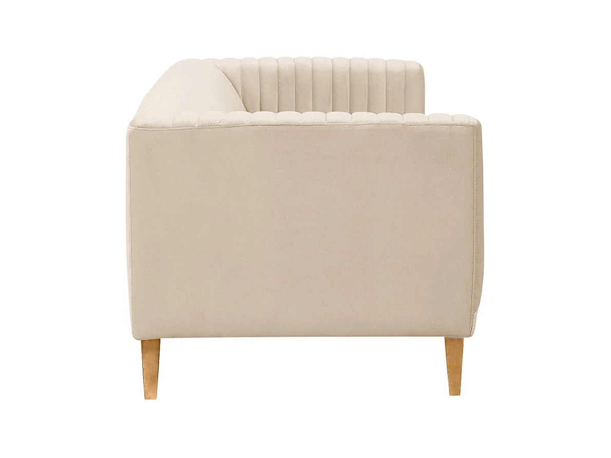 Sofá de 3 plazas en terciopelo beige - Gatsby