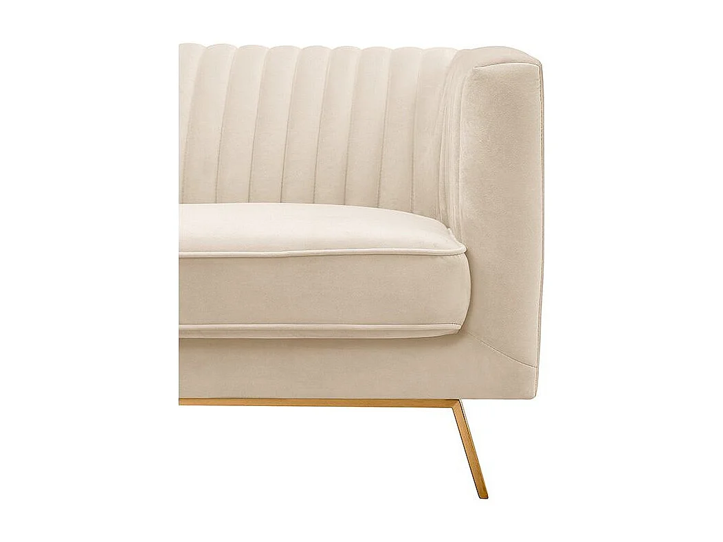 Sofá de 3 plazas en terciopelo beige - Gatsby