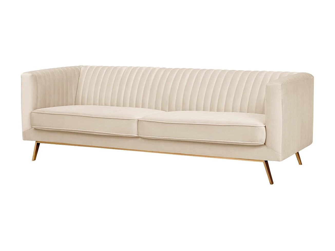 Sofá de 3 plazas en terciopelo beige - Gatsby