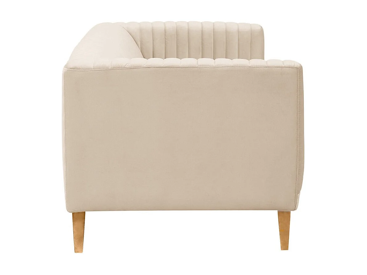 Sofá de 3 plazas en terciopelo beige - Gatsby