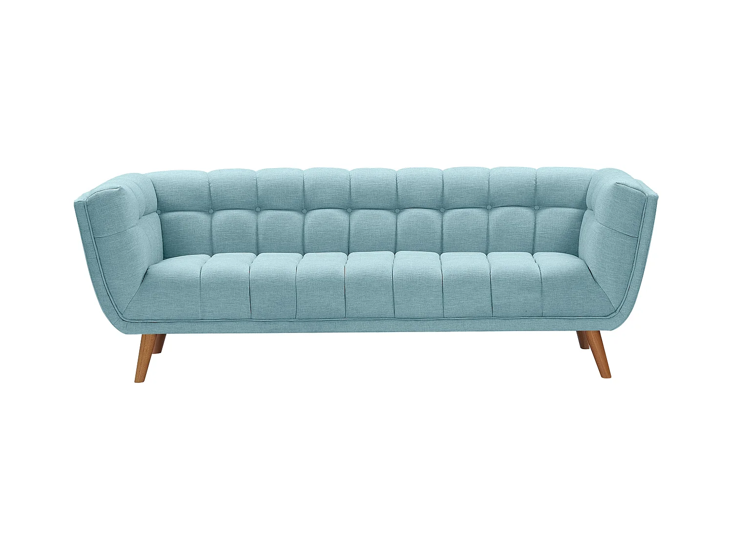 Sofá de 3 plazas con tapicería de tela azul claro - Carmen