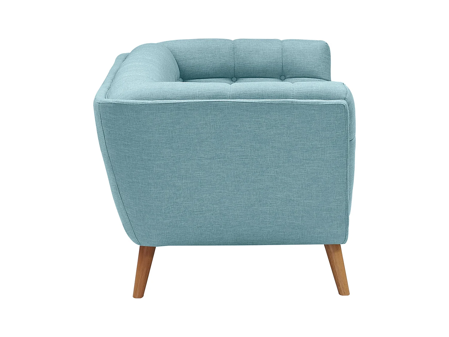 Sofá de 3 plazas con tapicería de tela azul claro - Carmen