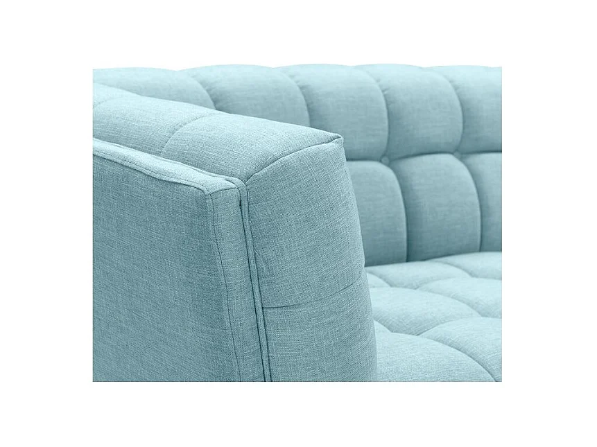 Sofá de 3 plazas con tapicería de tela azul claro - Carmen