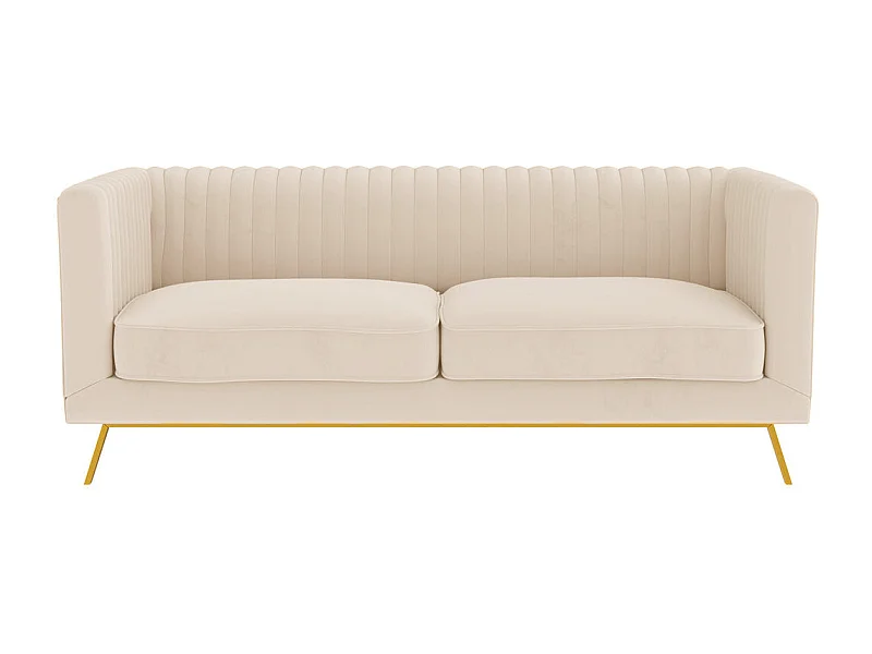 Sofá de 2 plazas en terciopelo beige - Gatsby