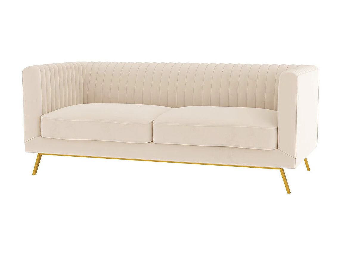 Sofá de 2 plazas en terciopelo beige - Gatsby