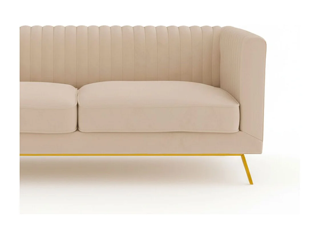 Sofá de 2 plazas en terciopelo beige - Gatsby