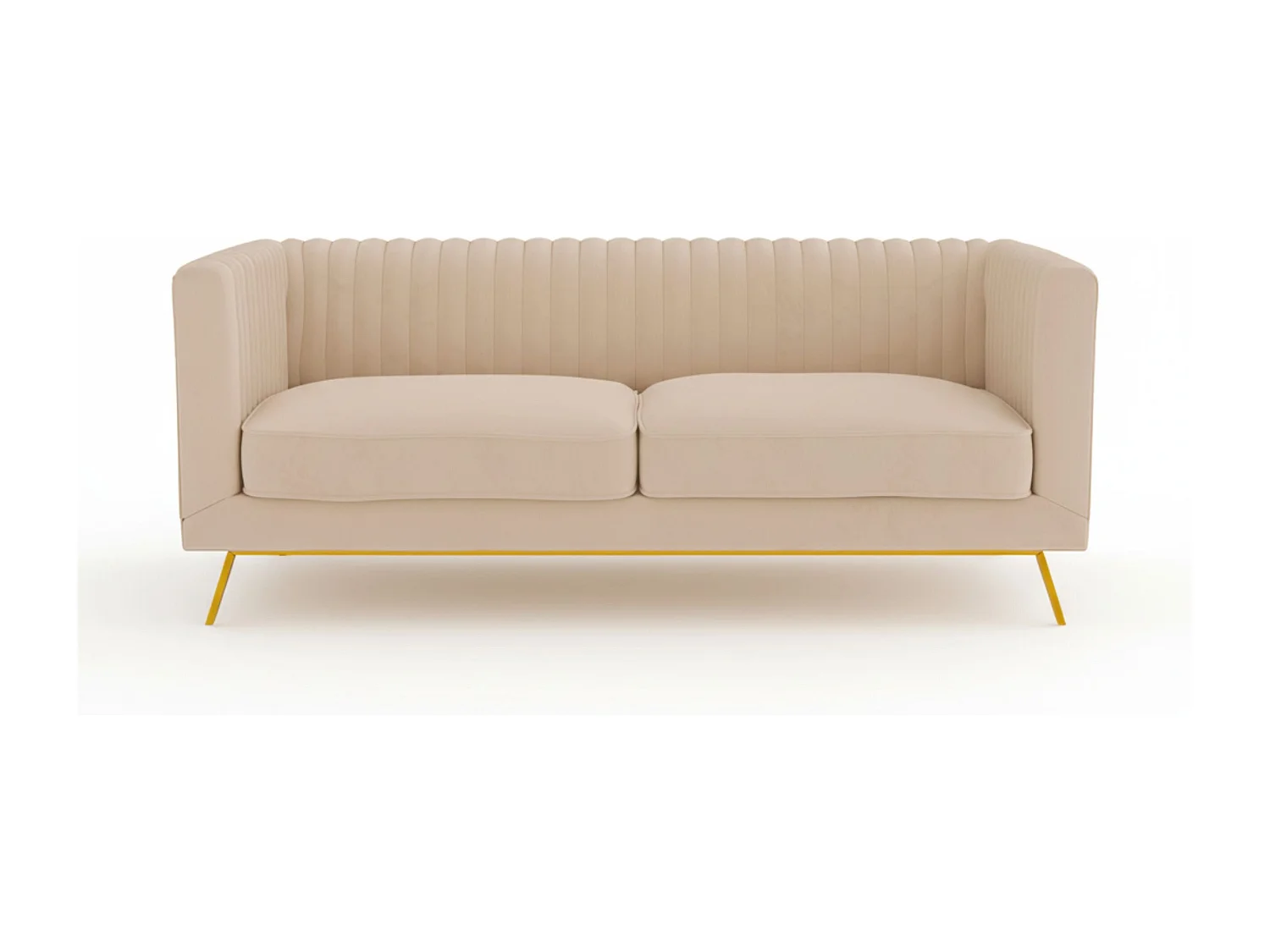 Sofá de 2 plazas en terciopelo beige - Gatsby