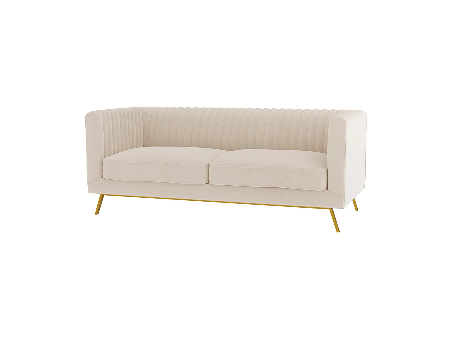 Sofá de 2 plazas en terciopelo beige - Gatsby