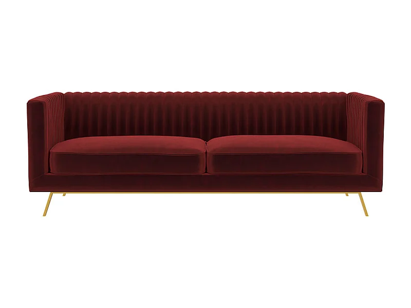 Canapé 3 places en velours bordeaux - Gatsby