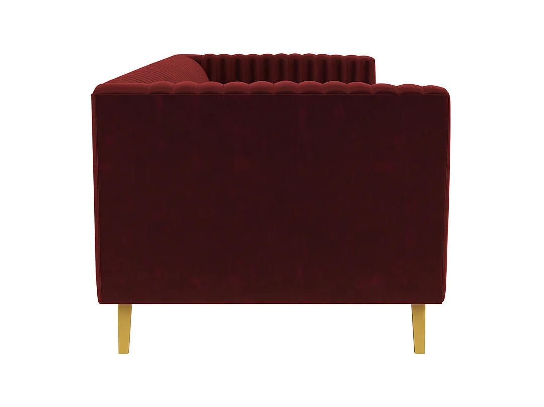 Canapé 3 places en velours bordeaux - Gatsby