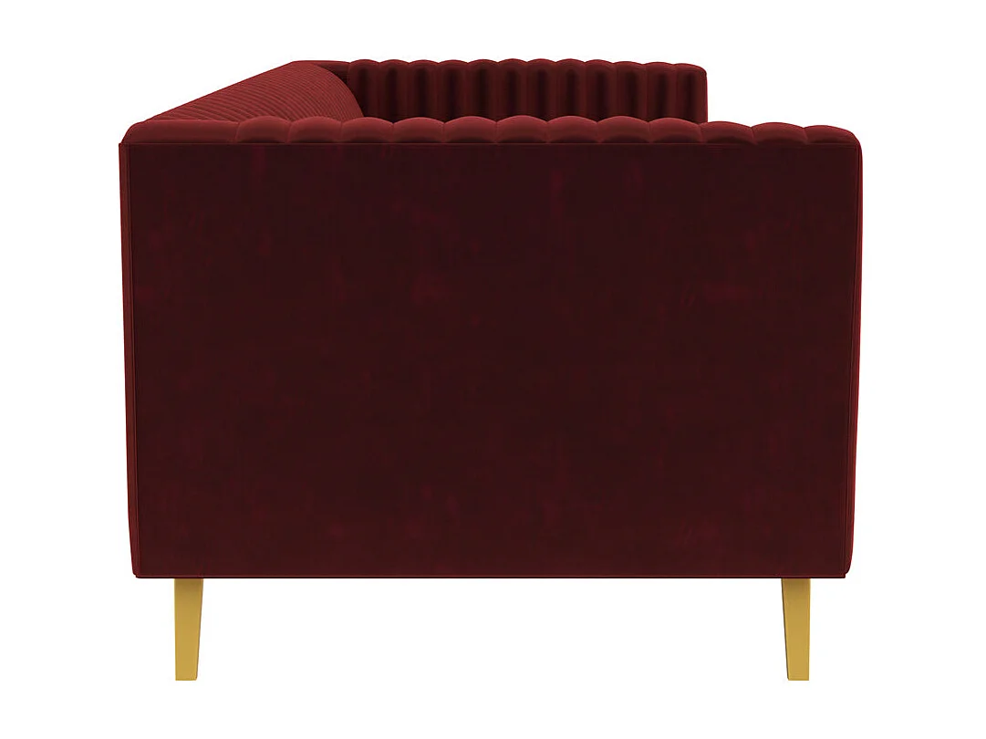 Sofá de 3 plazas en terciopelo burdeos - Gatsby