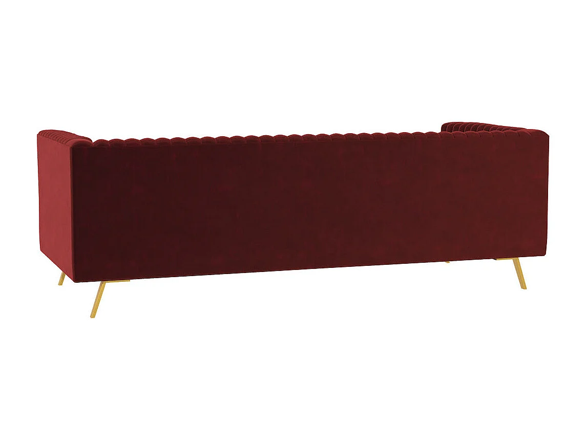 Sofá de 3 plazas en terciopelo burdeos - Gatsby
