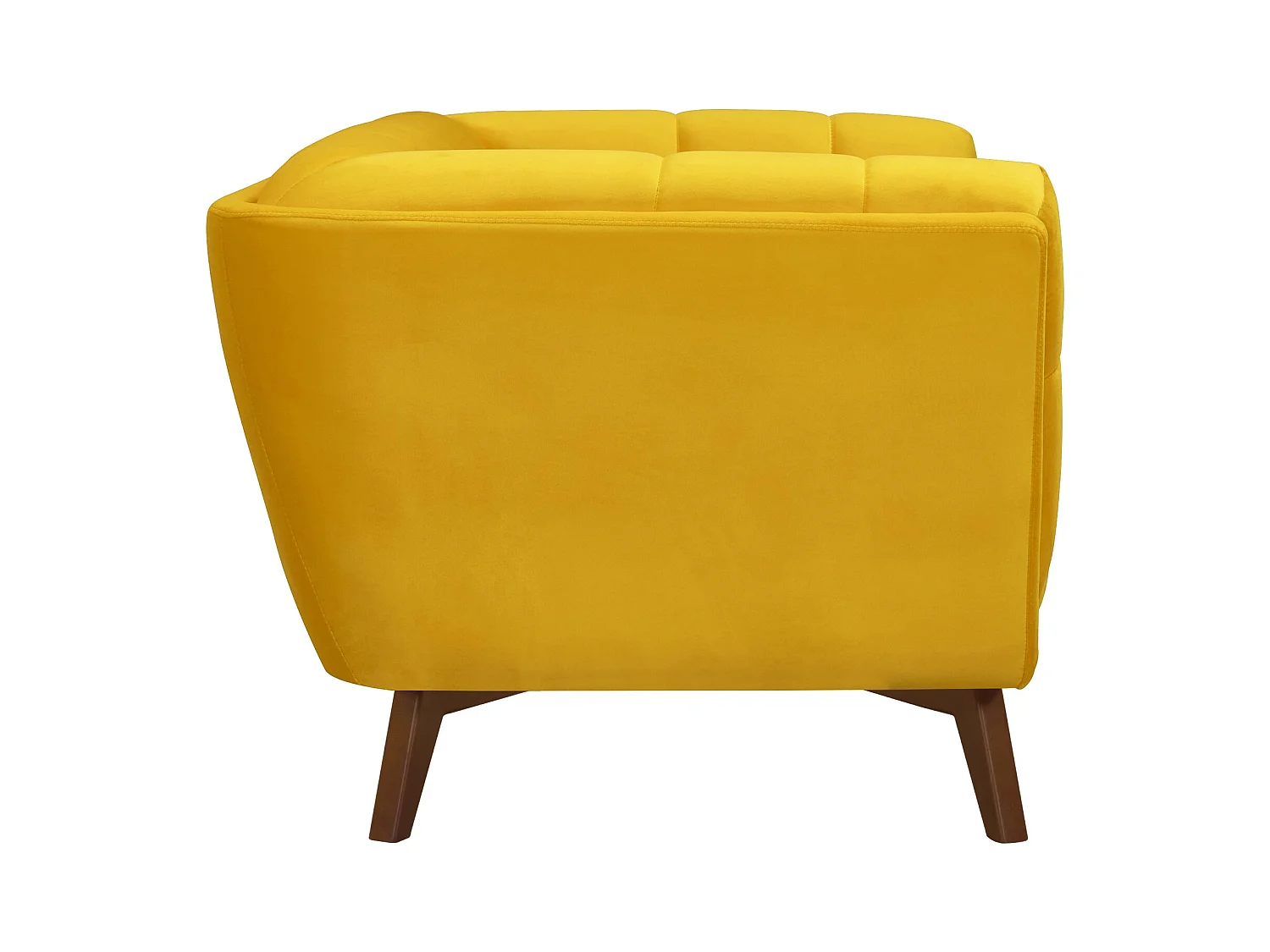 Canapé 2 places en velours jaune - Mona