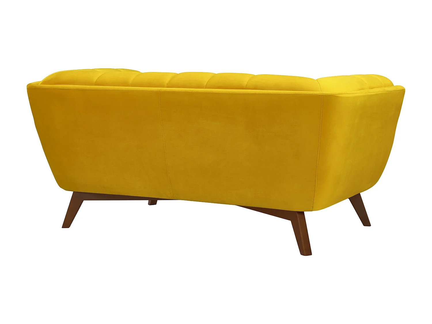 Canapé 2 places en velours jaune - Mona