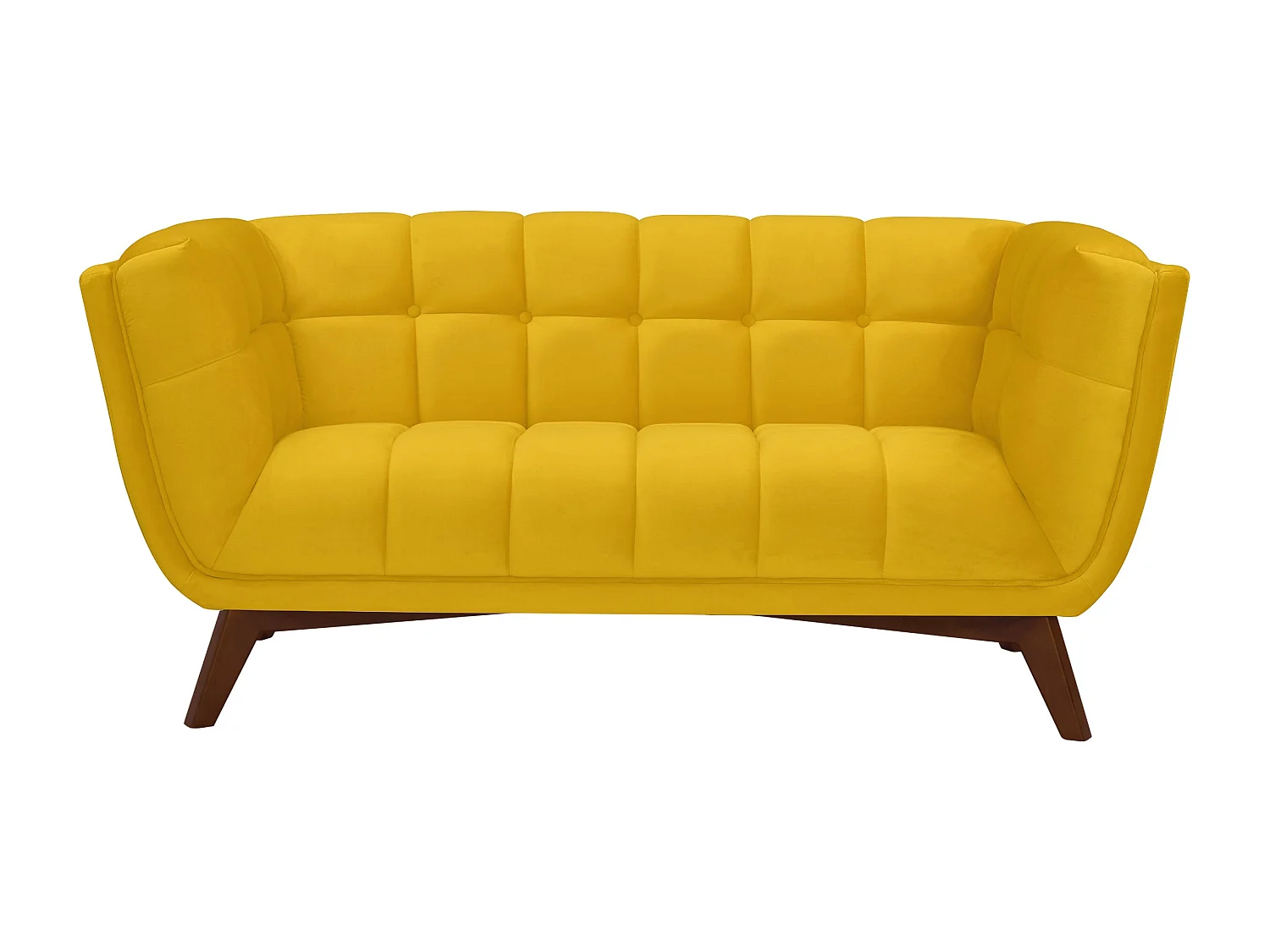 Canapé 2 places en velours jaune - Mona