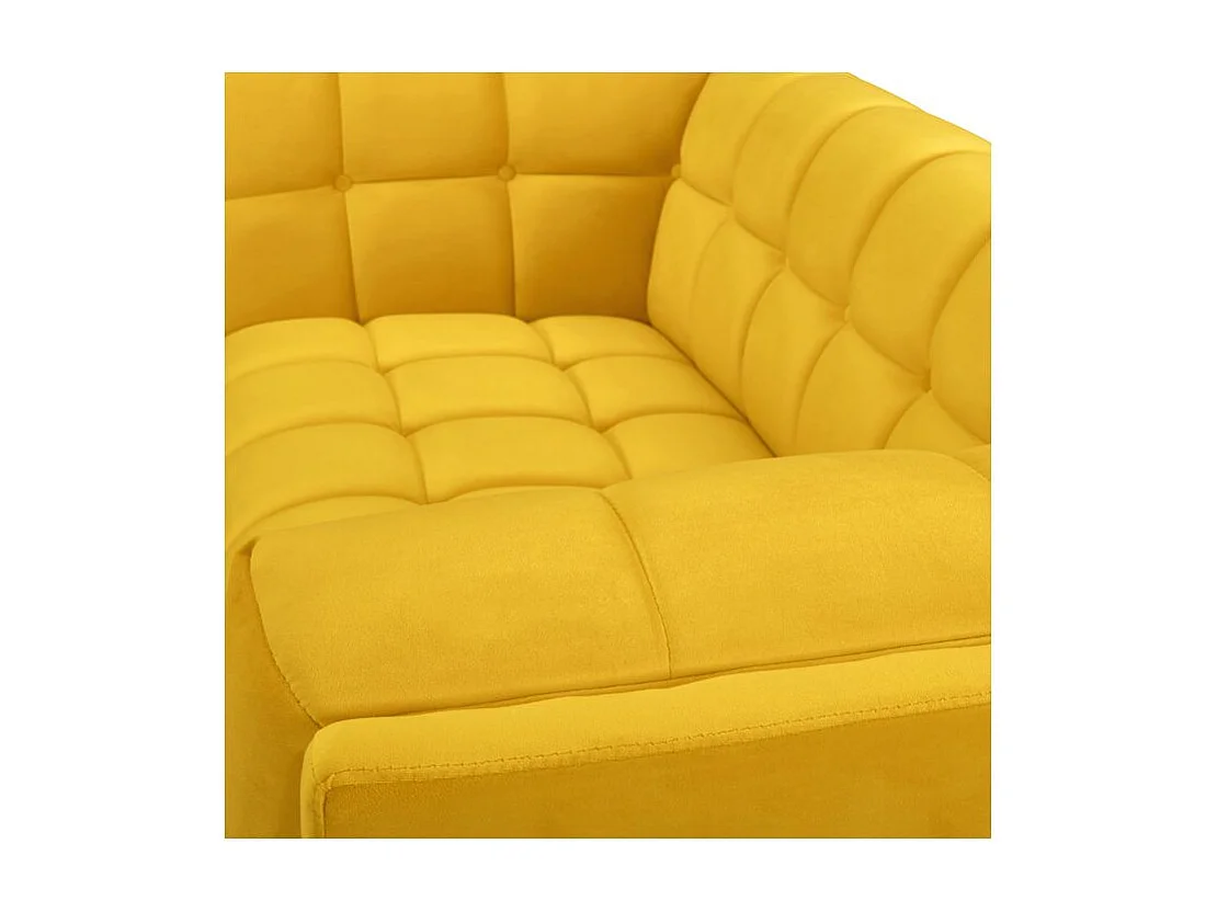 Canapé 2 places en velours jaune - Mona