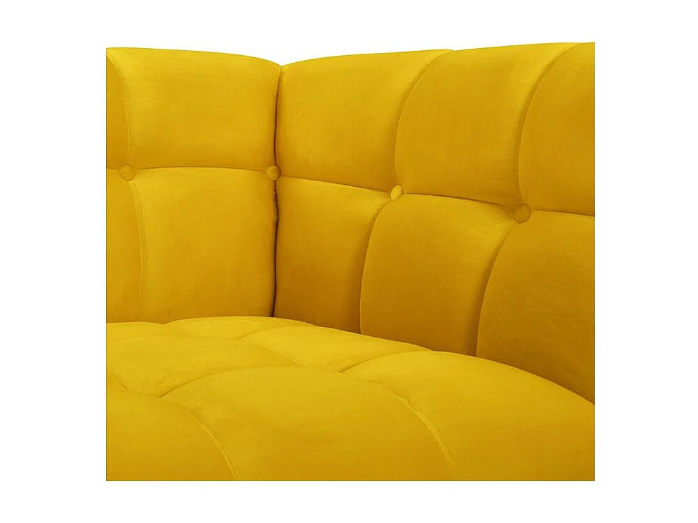 Canapé 2 places en velours jaune - Mona