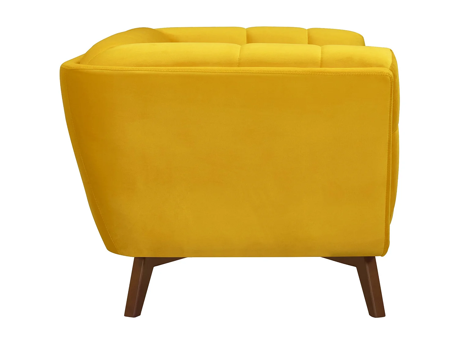 Canapé 2 places en velours jaune - Mona