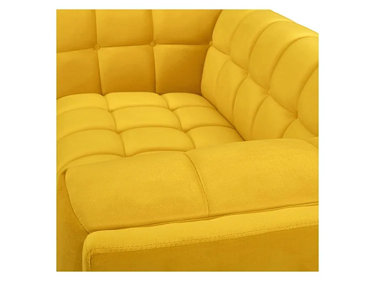 Canapé 2 places en velours jaune - Mona