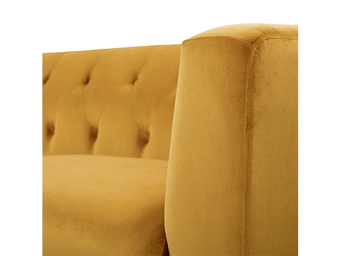 Canapé Olympia 3 places en velours jaune
