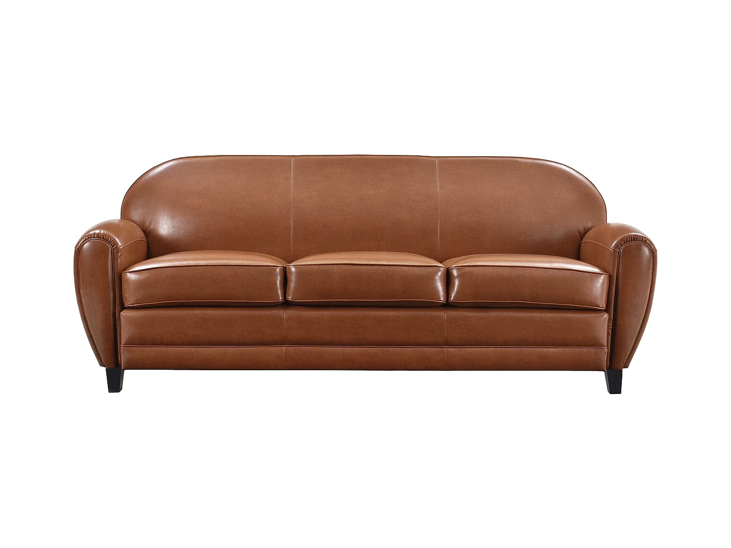 Divano a 3 posti Camel in pelle rivestita - Club