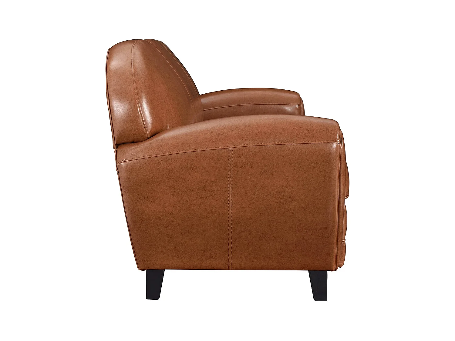 Divano a 3 posti Camel in pelle rivestita - Club