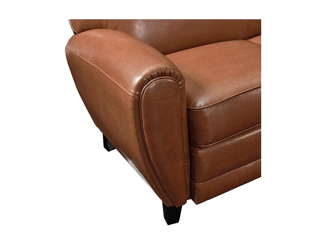 Canapé 3 places camel en croute de cuir enduite - Club