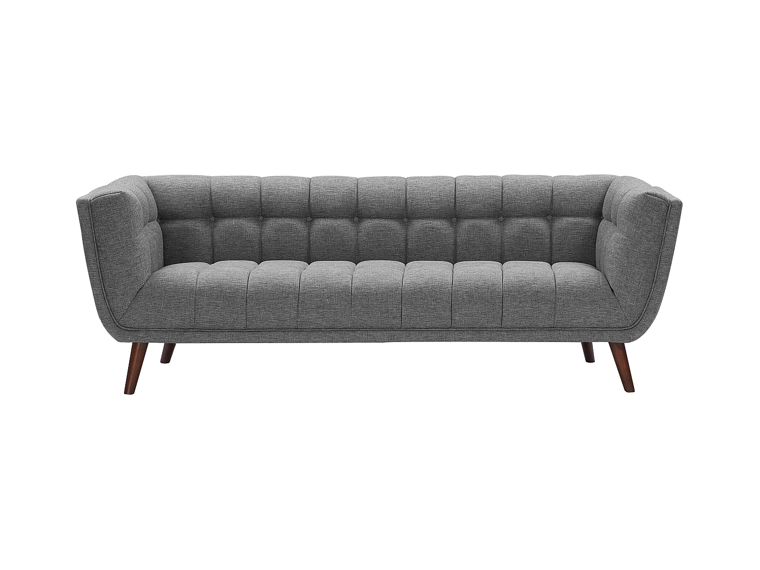 Sofá de 3 plazas con tapicería de tela gris - Carmen