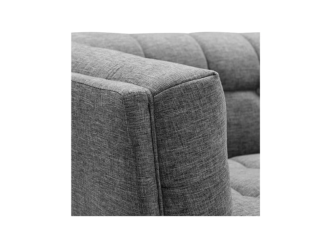 Sofá de 3 plazas con tapicería de tela gris - Carmen