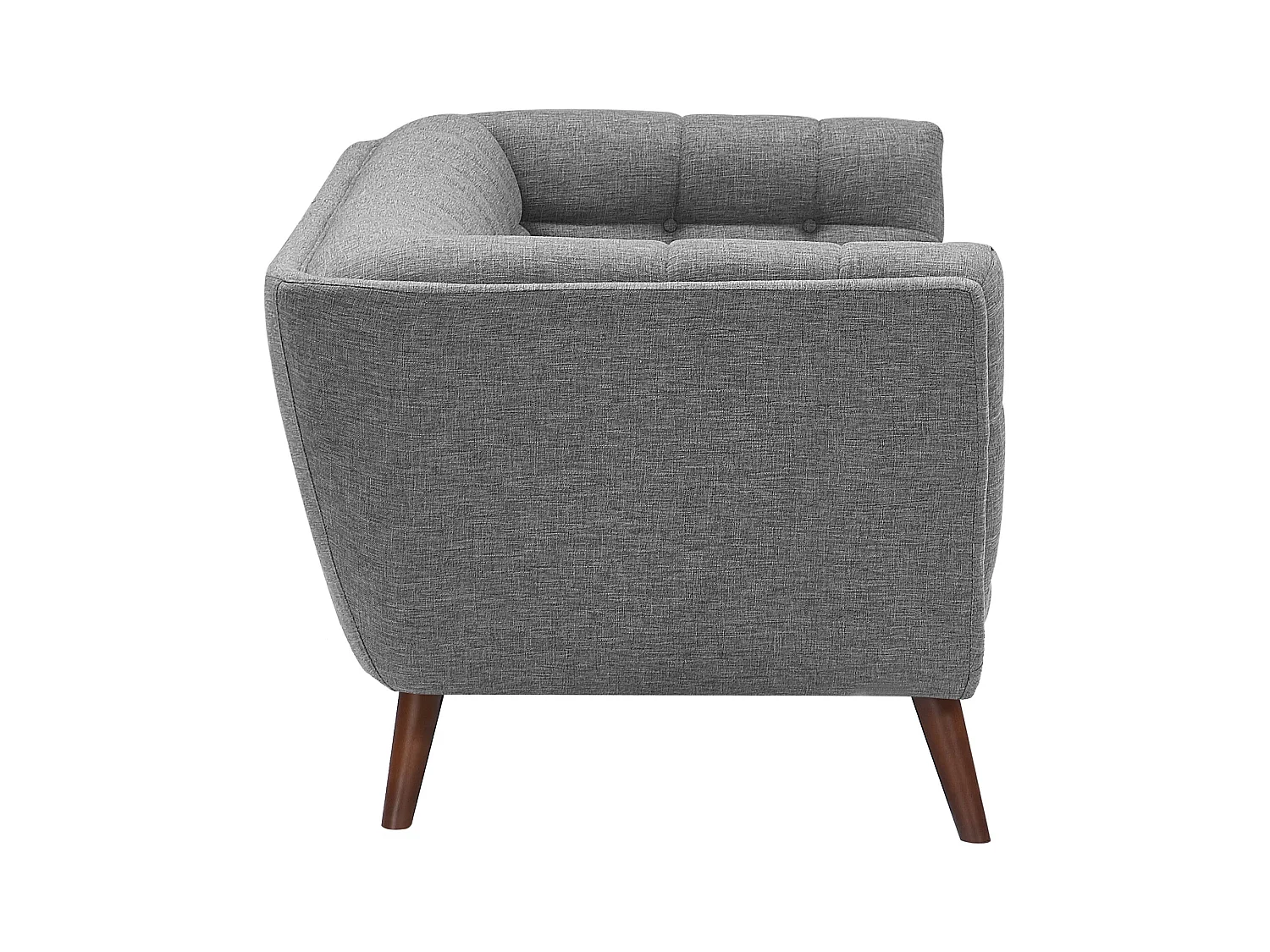 Sofá de 3 plazas con tapicería de tela gris - Carmen