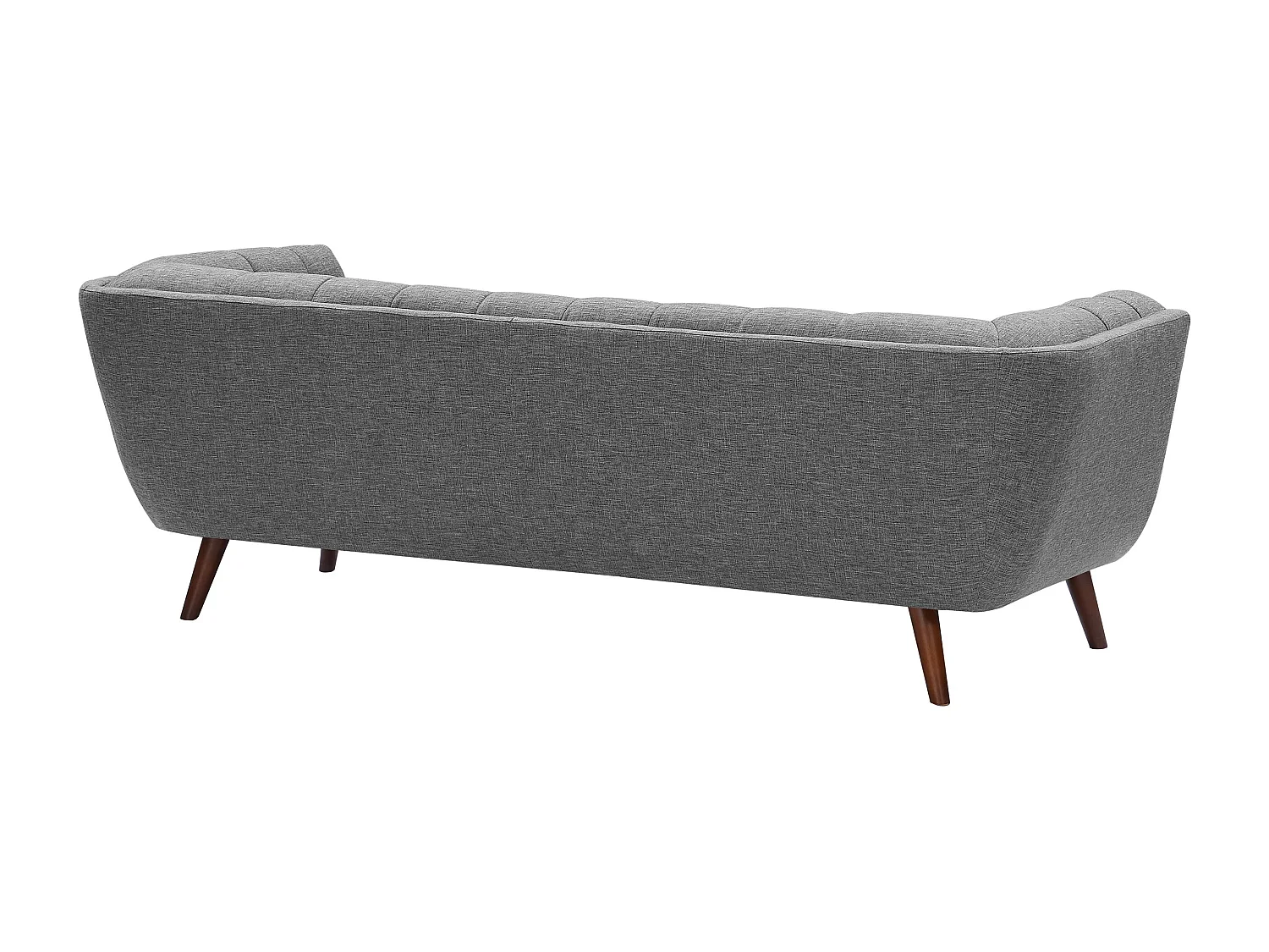 Canapé 3 places capitonné en tissu gris - Carmen